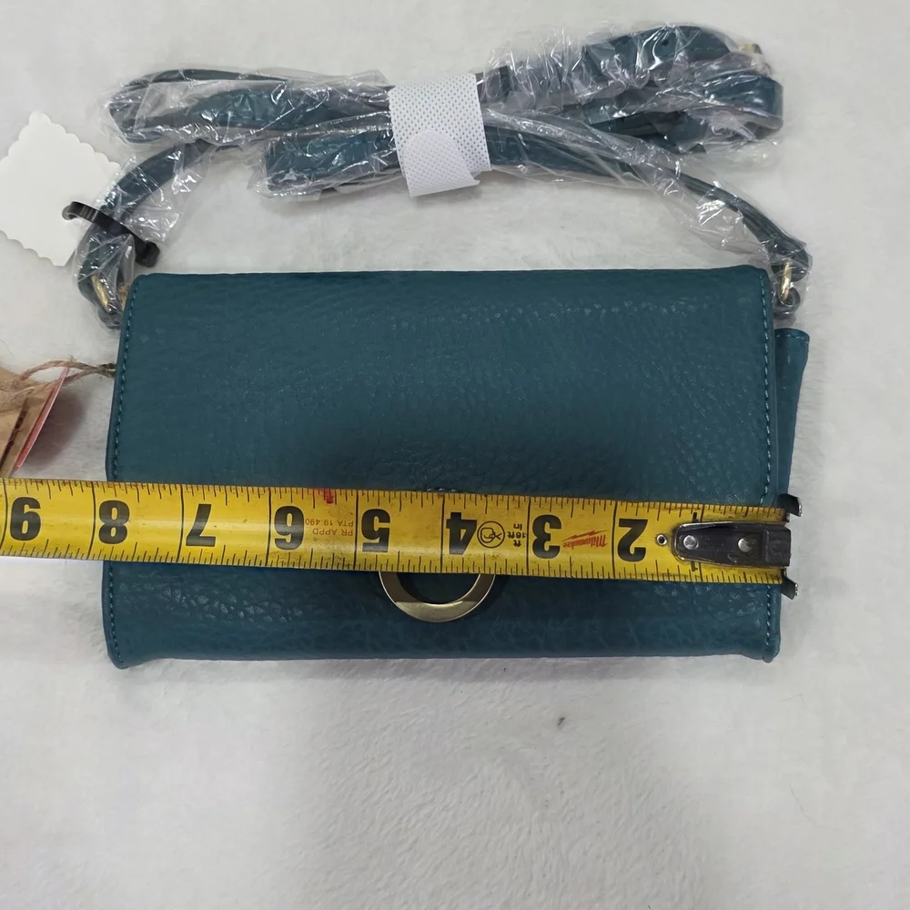 Ampere Creations Teal Soft Vegan leather Crossbody Bag Wallet